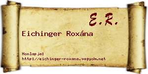 Eichinger Roxána névjegykártya